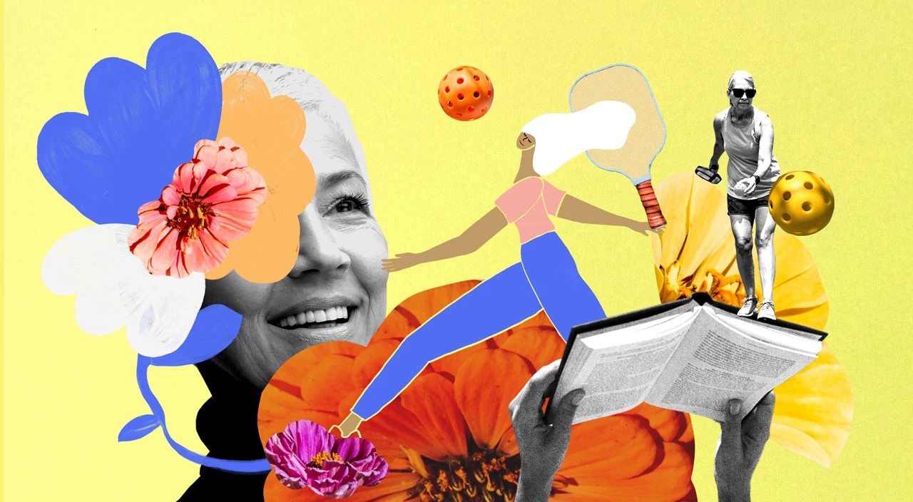 photo collage of woman doing activities that bring happiness