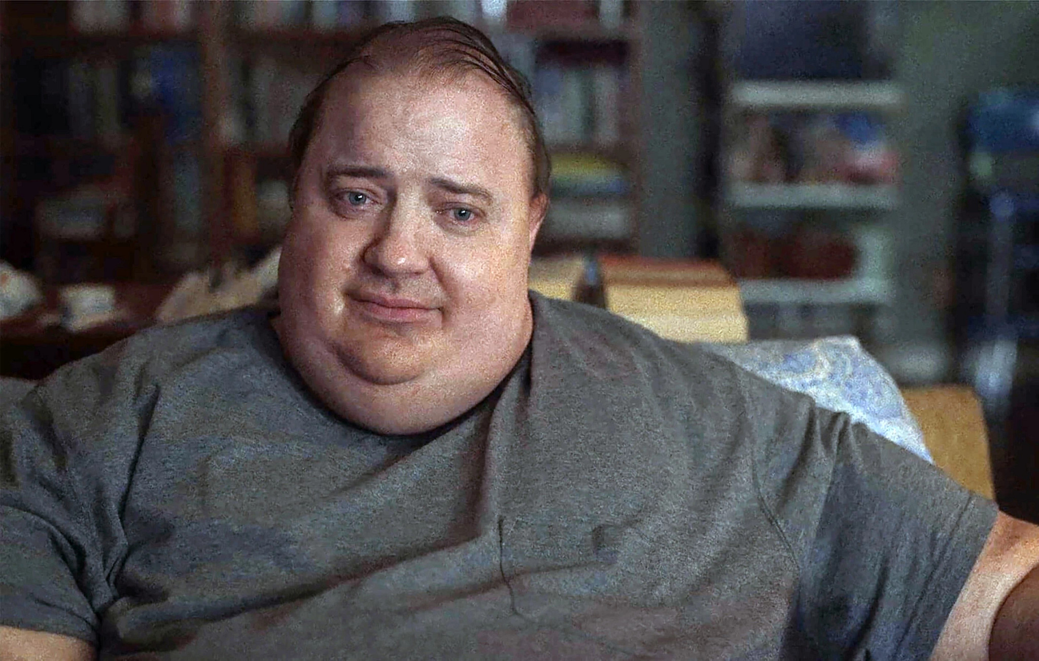 Brendan Fraser in a scene from The Whale