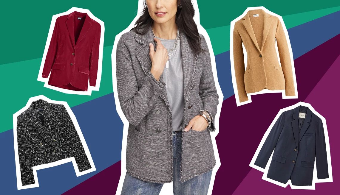 Best Blazers for Women Over 50 a model and a blazer