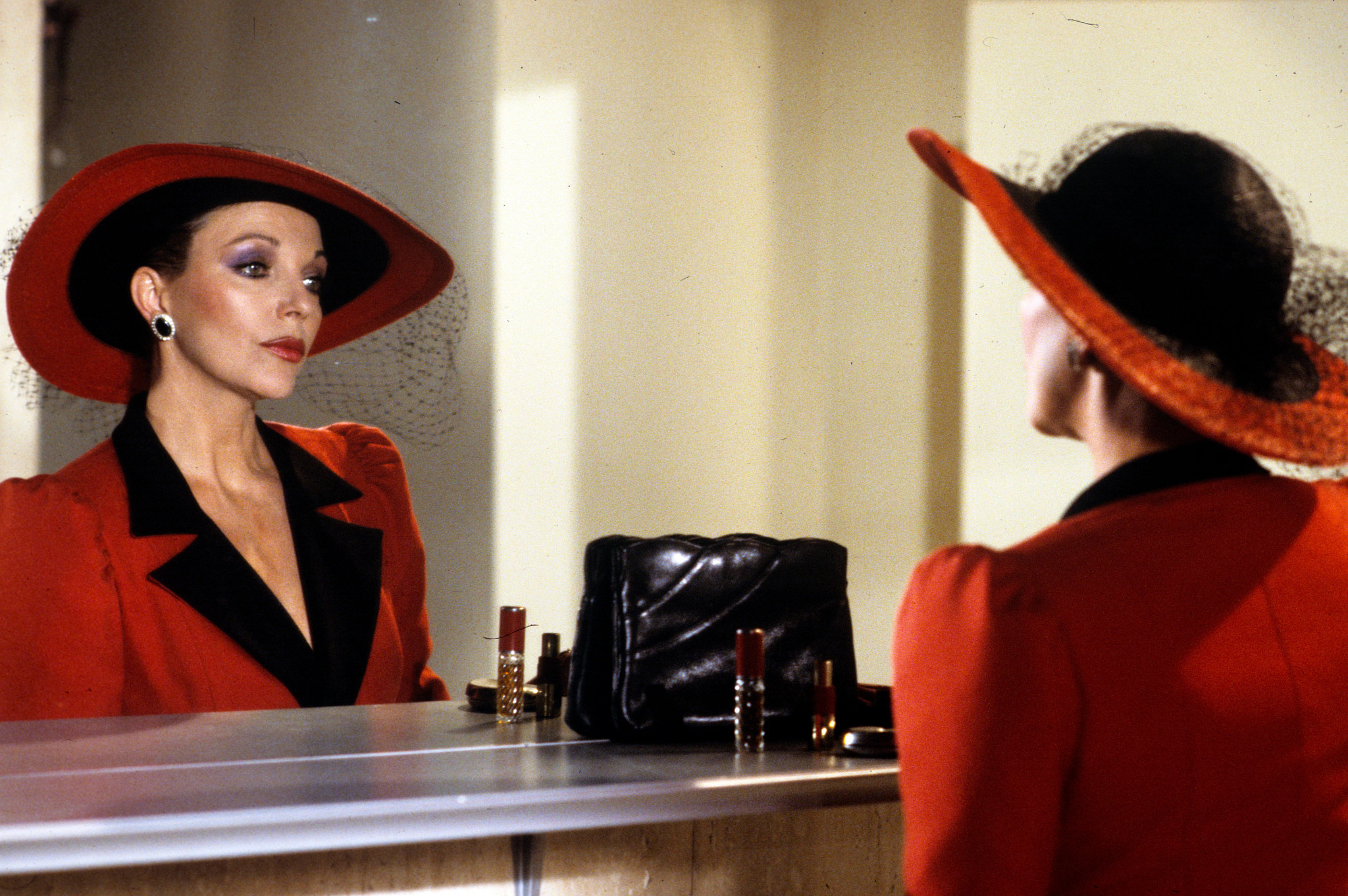 joan collins in a scene from an episode of dynasty