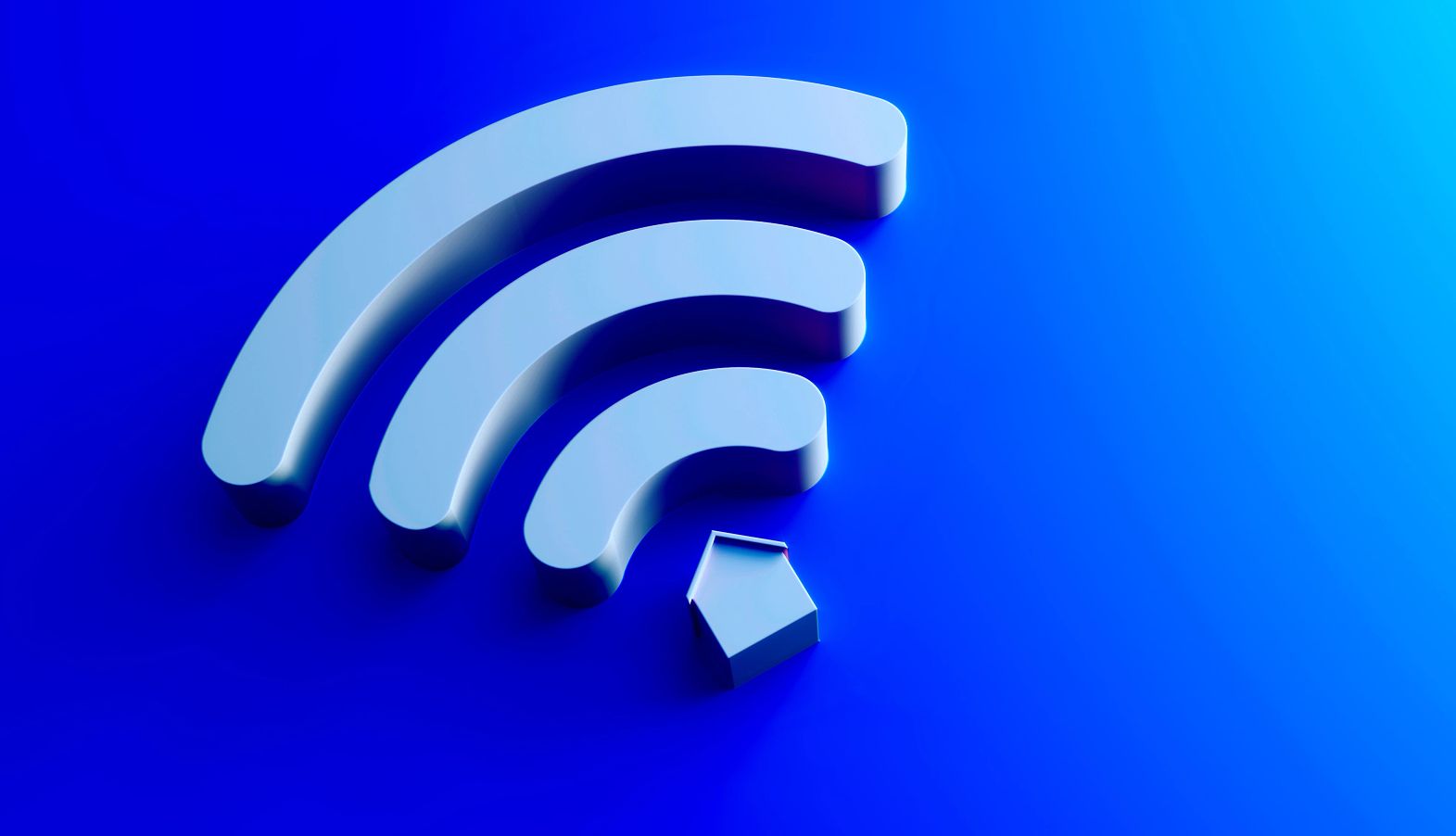 smart home symbol on a blue background