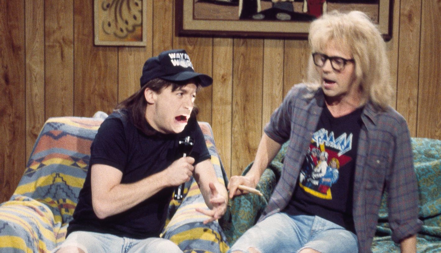 Mike Myers and Dana Carvey Mike Myers and Dana Carvey during a Wayne's World skit on Saturday Night Live
