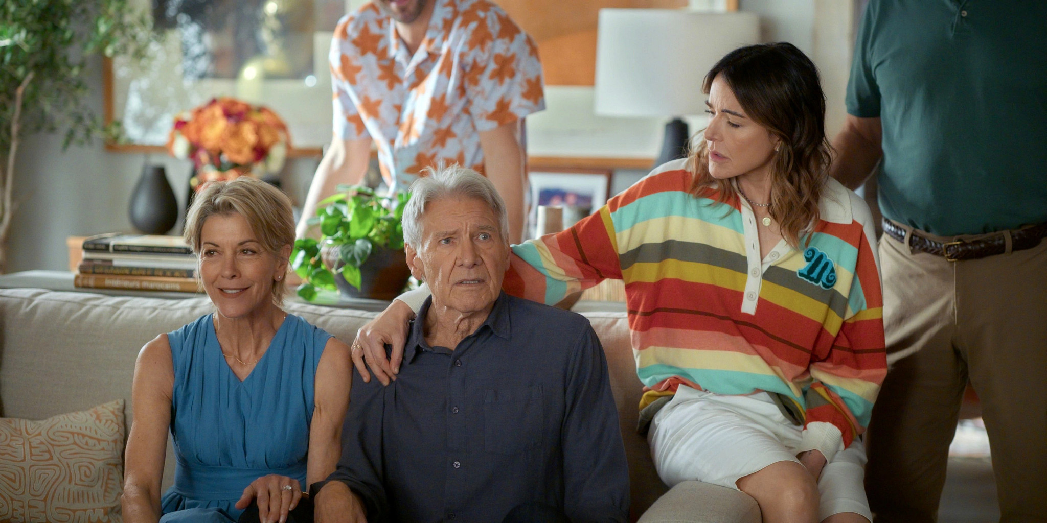 wendie malick and harrison ford in a scene from shrinking