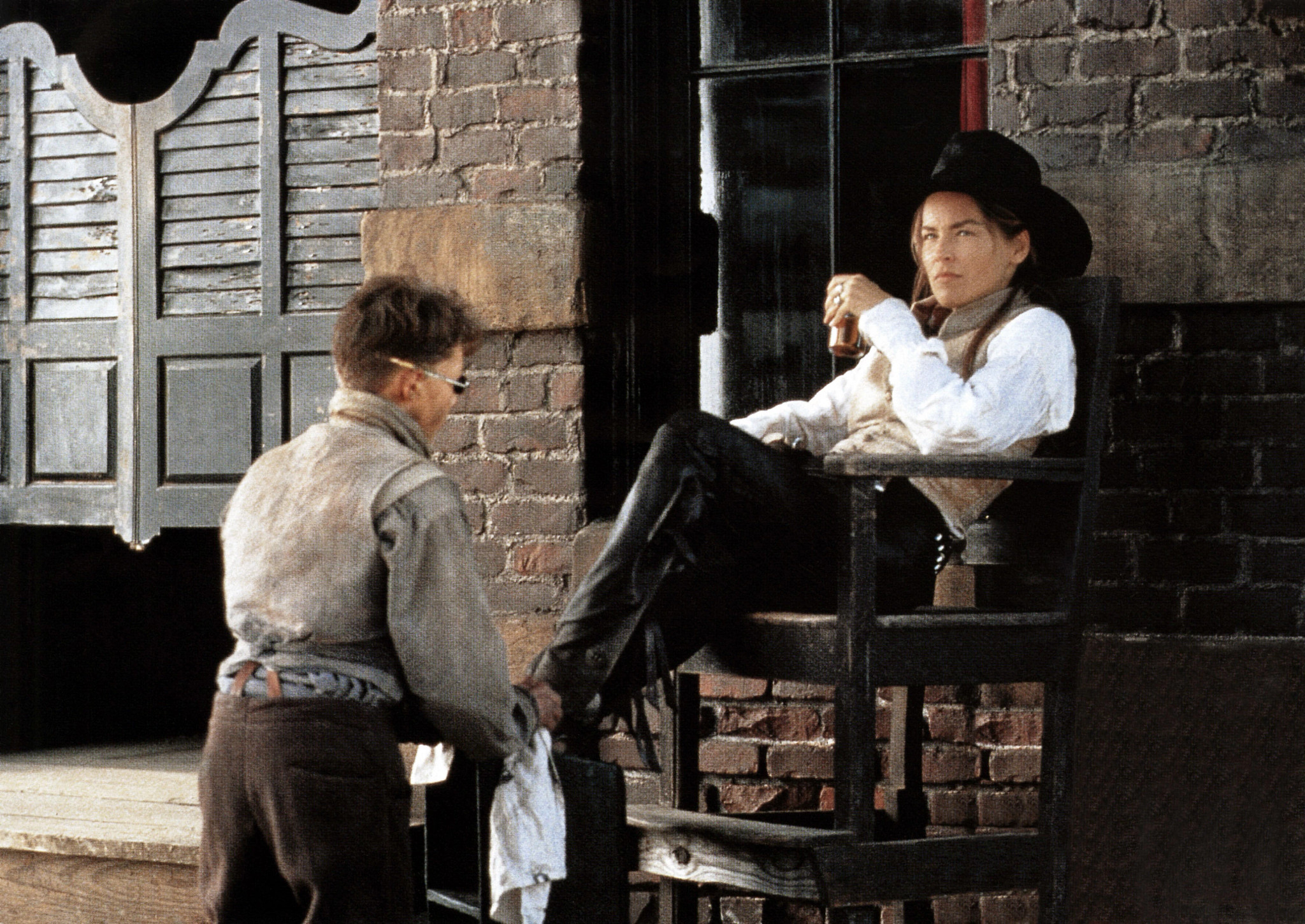 sharon stone in a scene from the quick and the dead