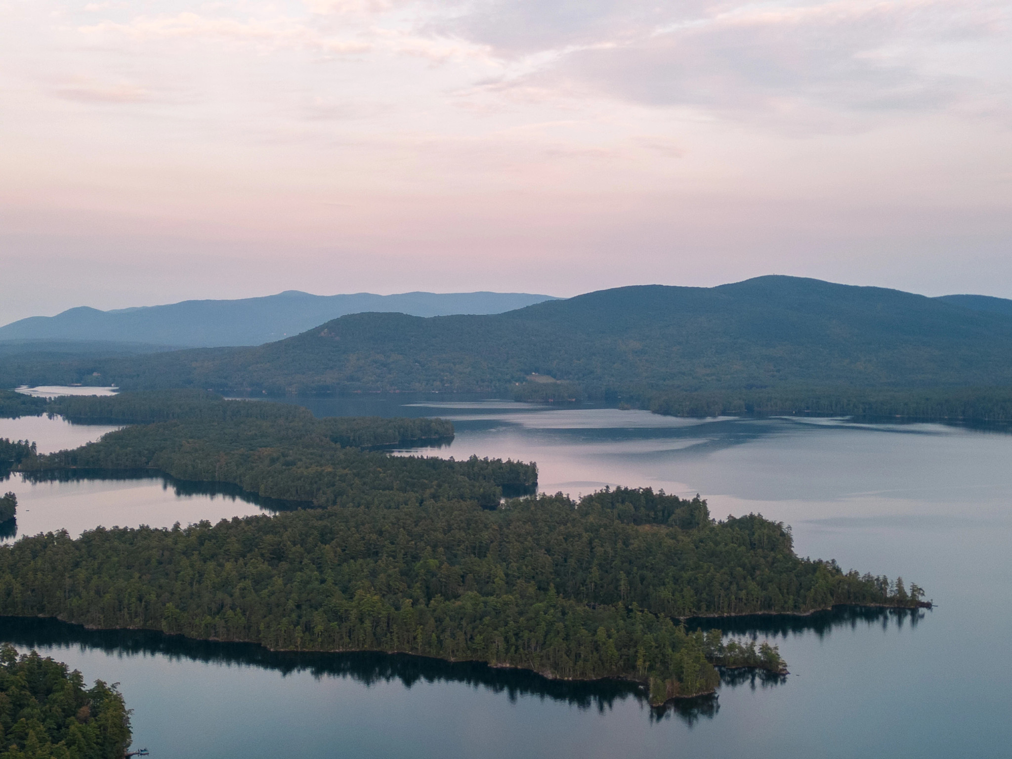 Little Squam Lake at sunrise in fall