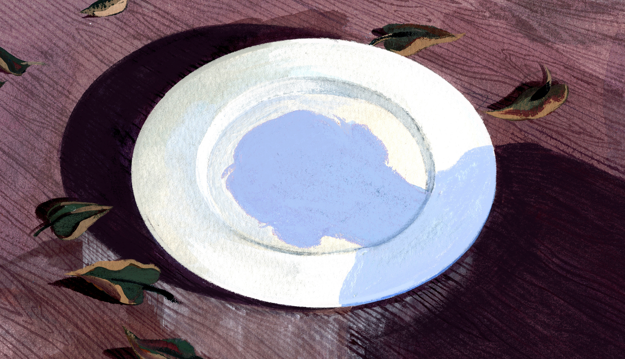 My Dad Wanted to End His Life; We Were Torn an empty plate with the shadow of a person on it