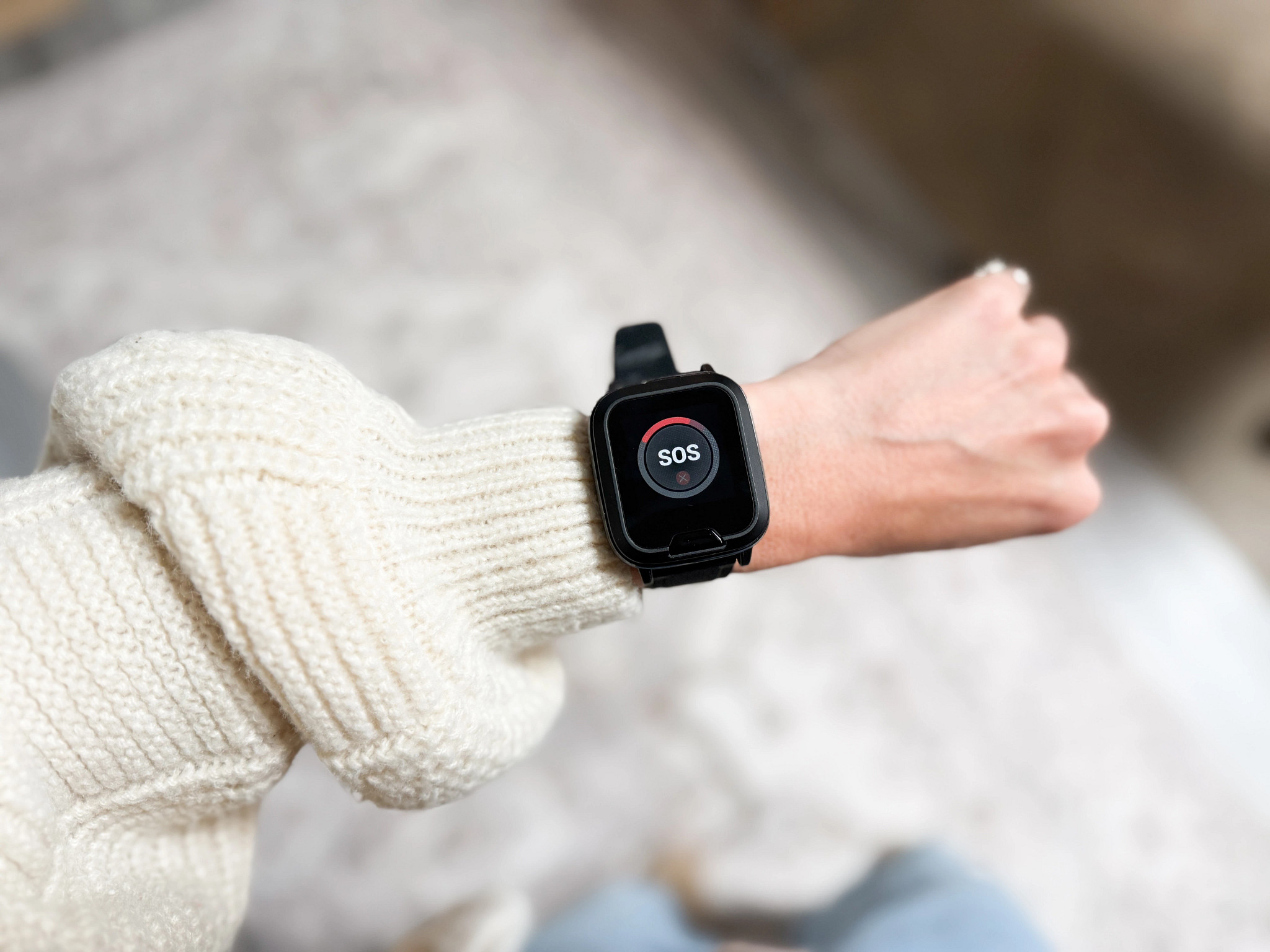  A woman wearing the Medical Alert Smartwatch