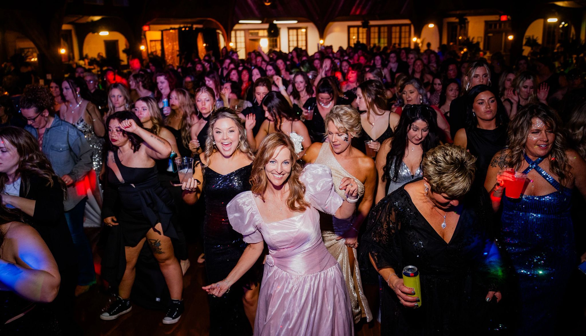 people enjoying a mom prom event