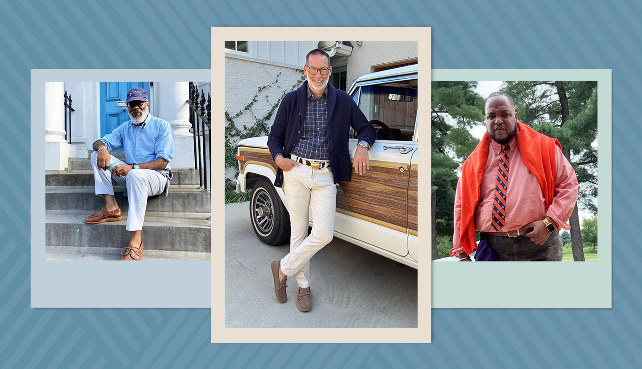 Jason Jules Tim Conlin and Wil Calhoun Jr. modeling fashionable outfits