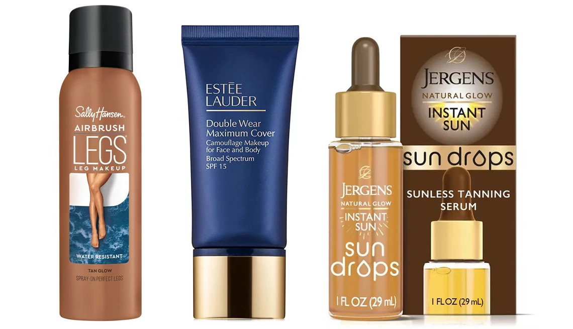 makeup and self-tanner products