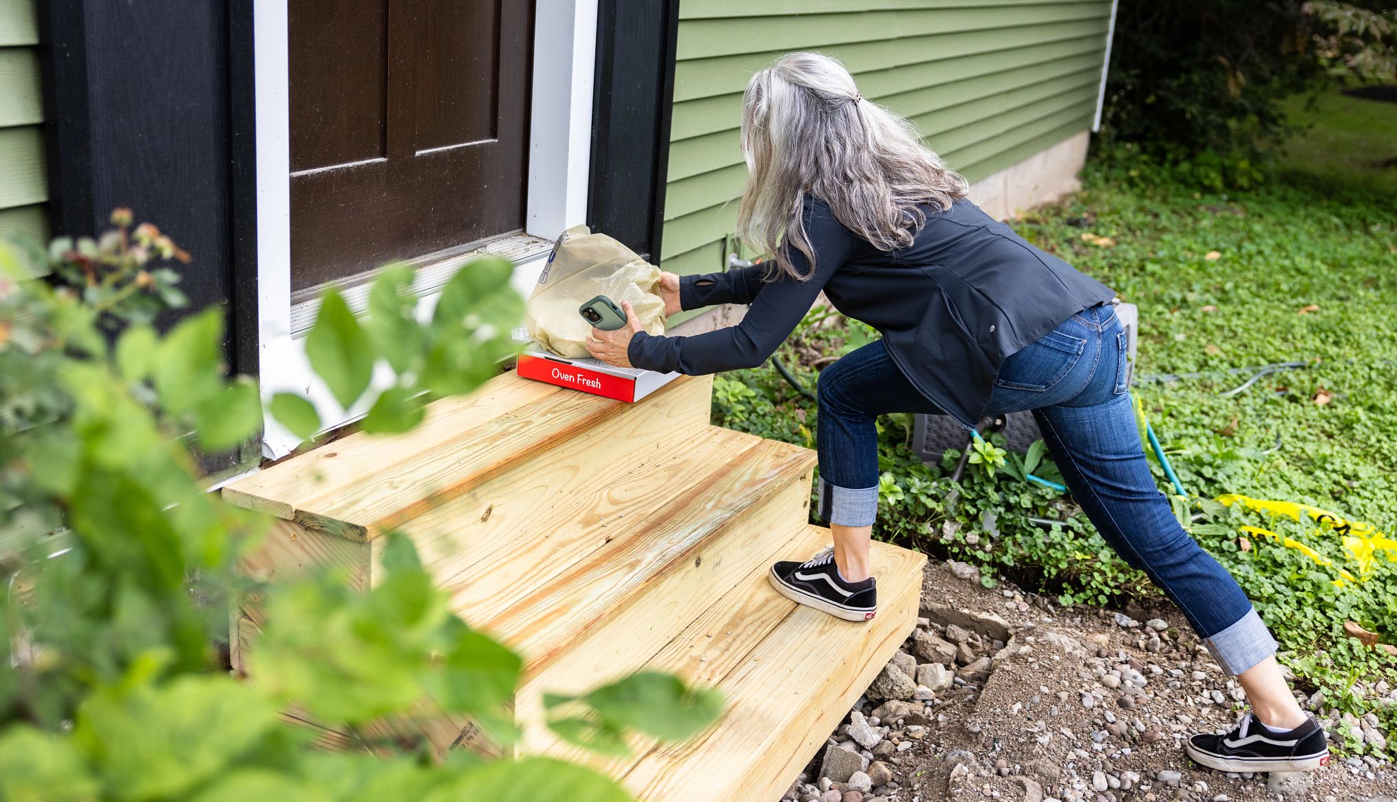 Some people tip while others don't Robin Flanigan dropping off a delivery at a person's front door