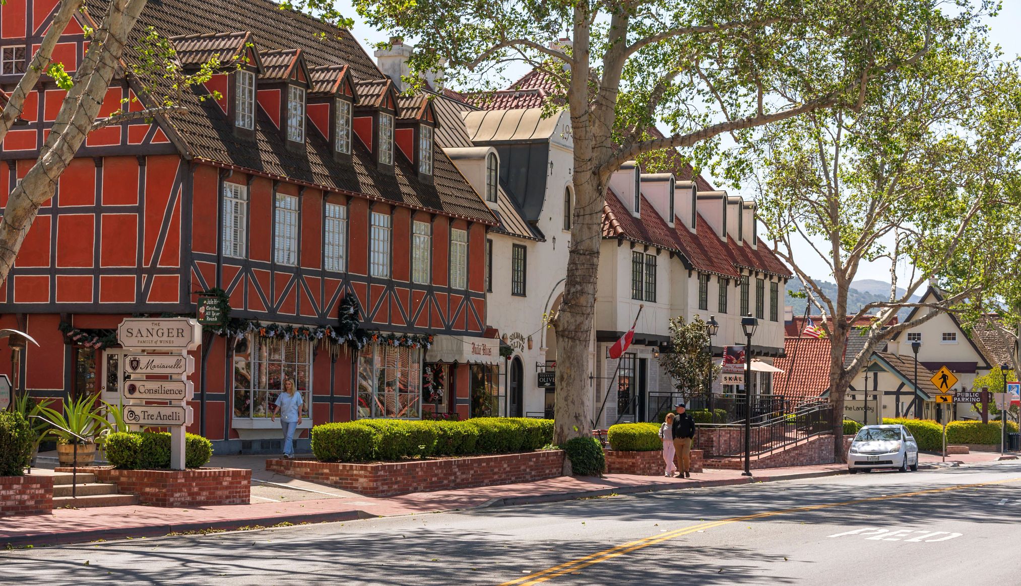 a street in Solvang, California An April day in the city of Solvang, California
