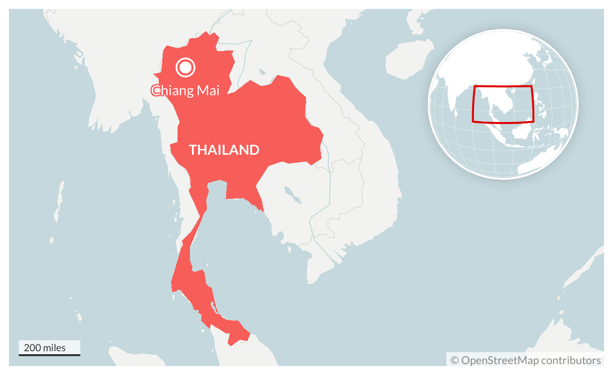 Map of Chiang Mai, Thailand