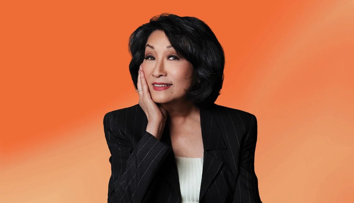 Connie Chung interview Connie Chung against orange ombre background