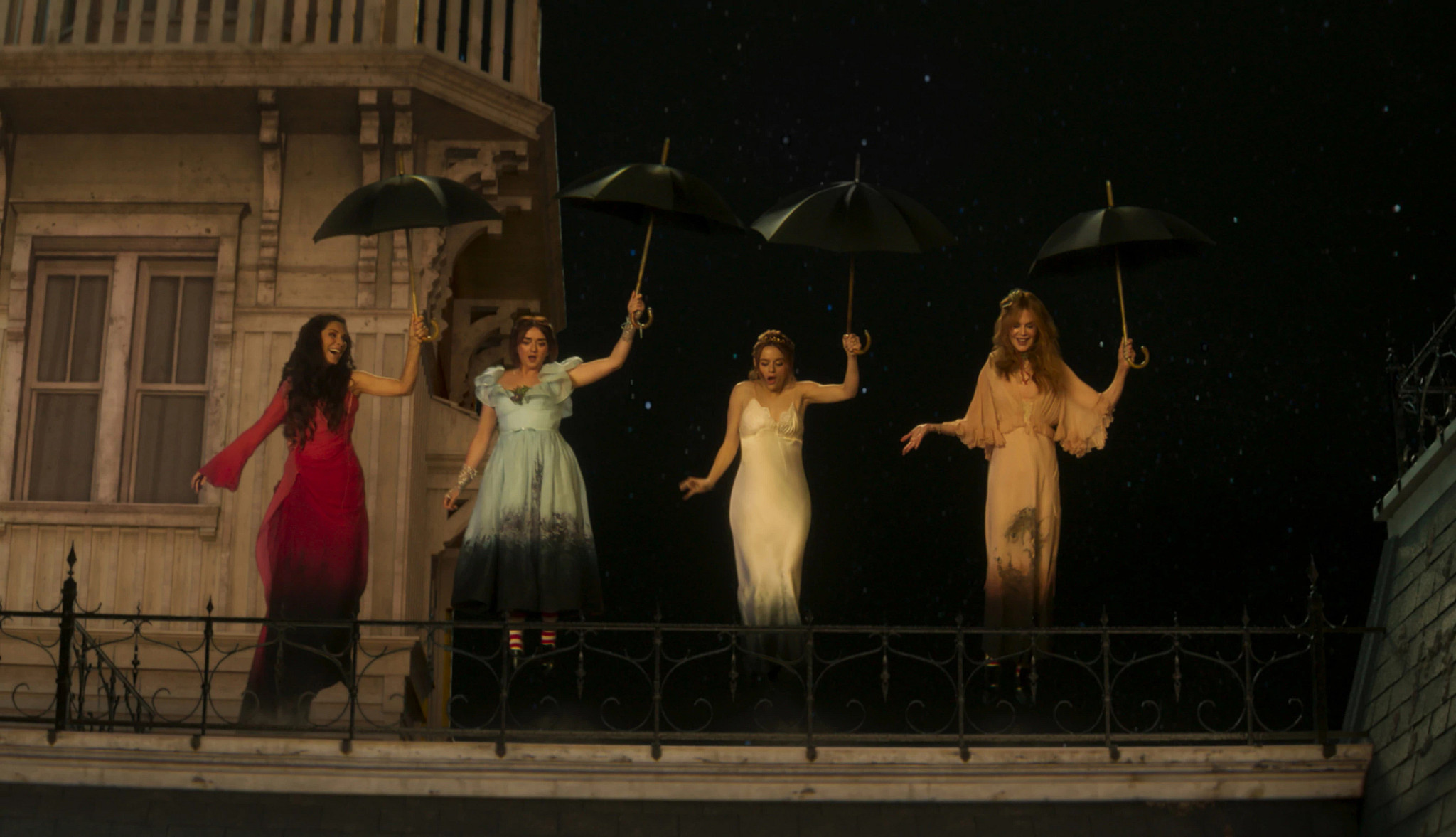 Sandra Bullock, Nicole Kidman, Maisie Williams and Joey King in a scene from Practical Magic 2