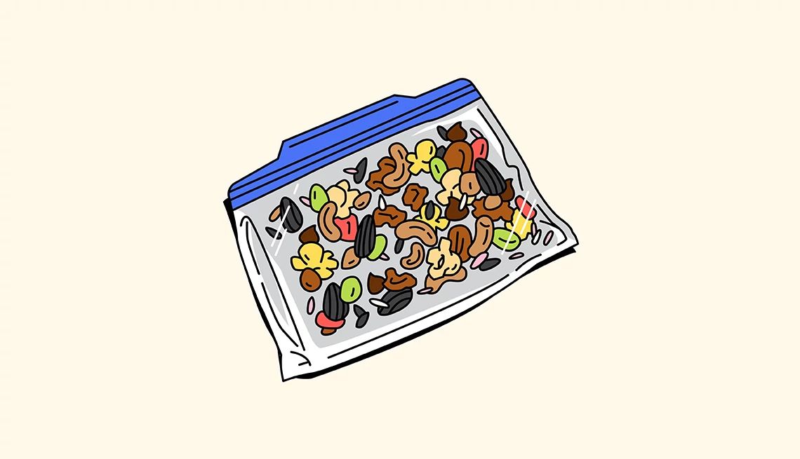Surprisingly Healthy Snacks a bag of trail mix