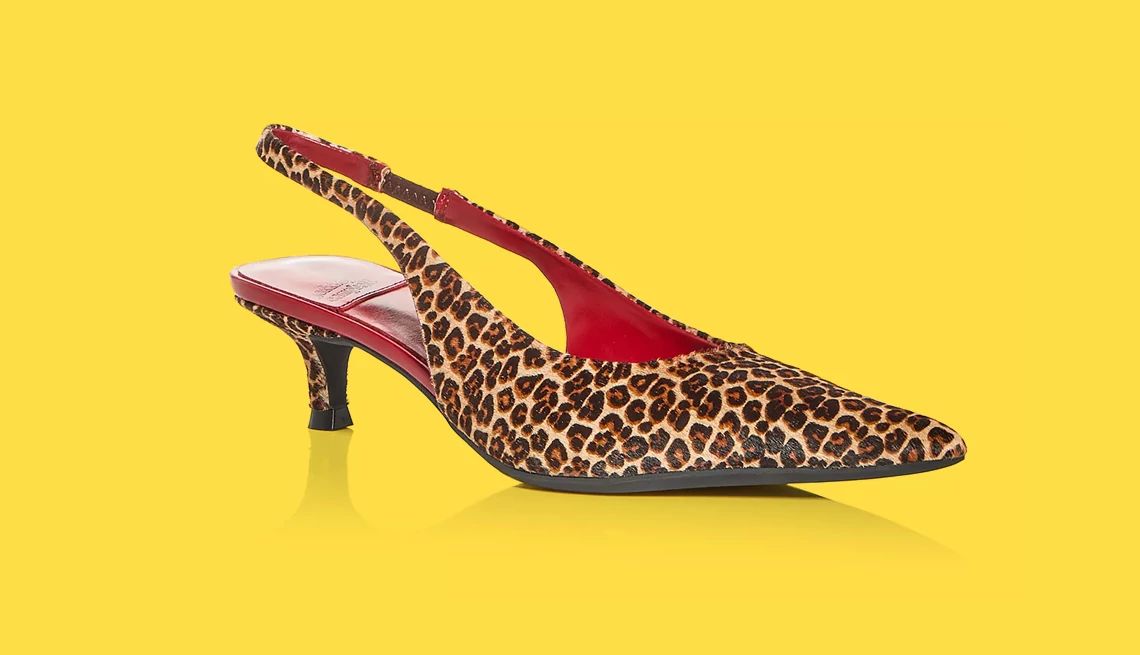 Kitten heels Jeffrey Campbell Women’s Persona Calf Hair Slingback Pumps in Cheetah