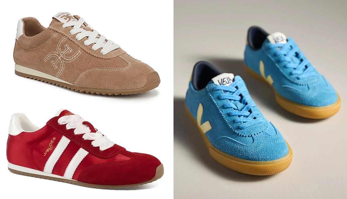 a collage showing three different styles of sneakers