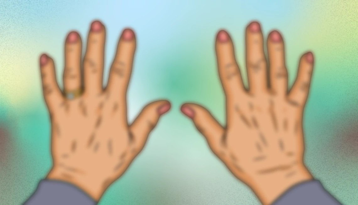 Sudden Blurry Vision in Both Eyes two hands that appear blurry