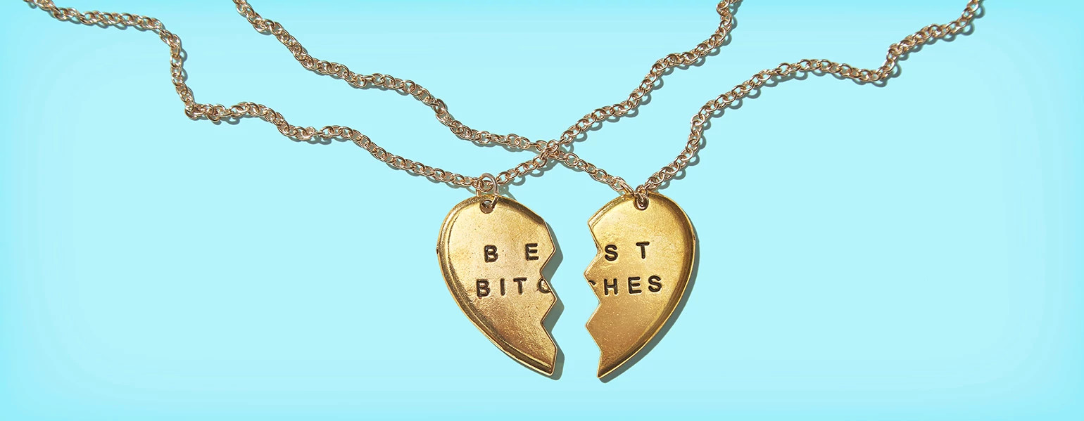 best bitches necklaces broken into two pieces