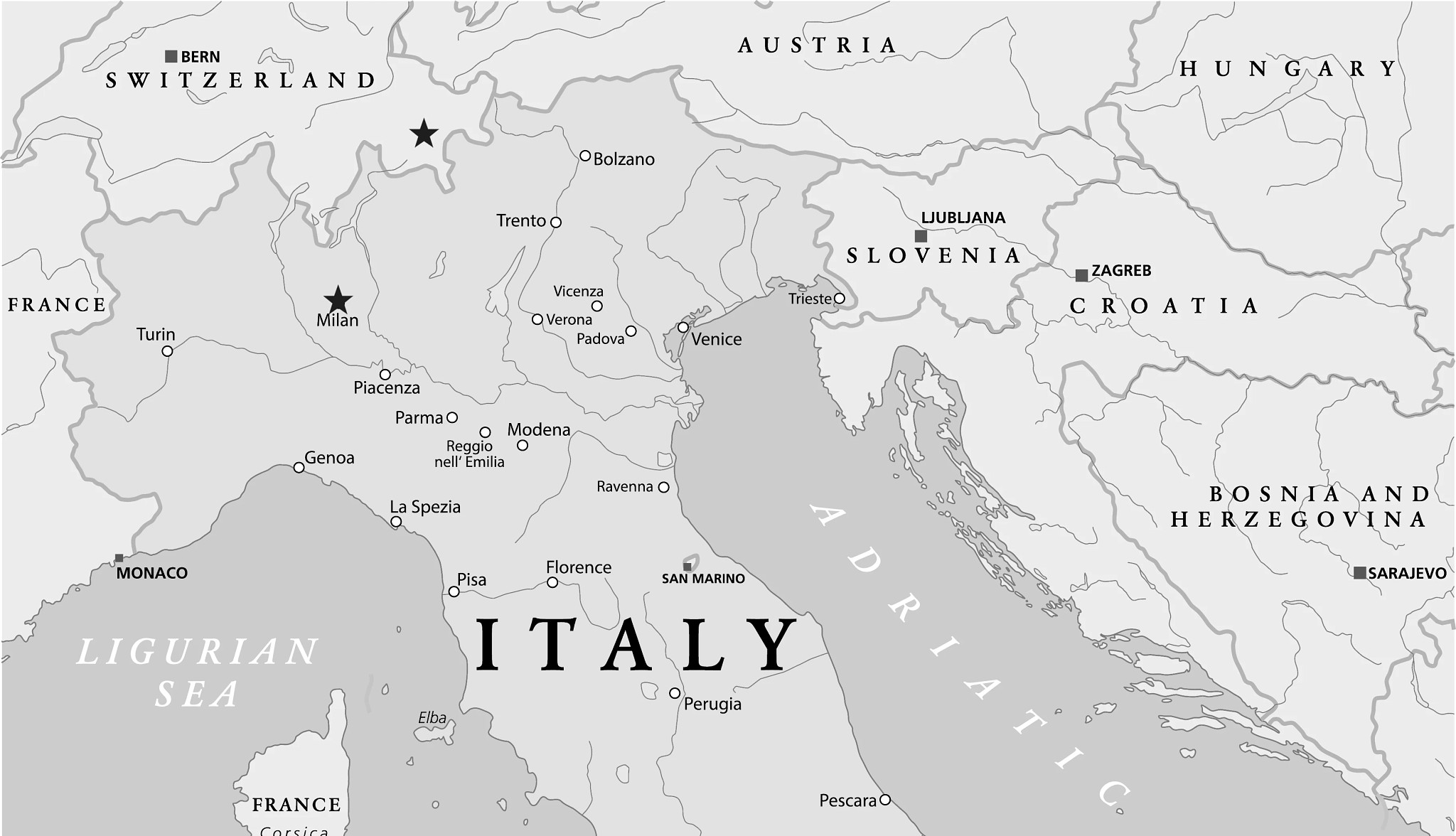 A map of Italy