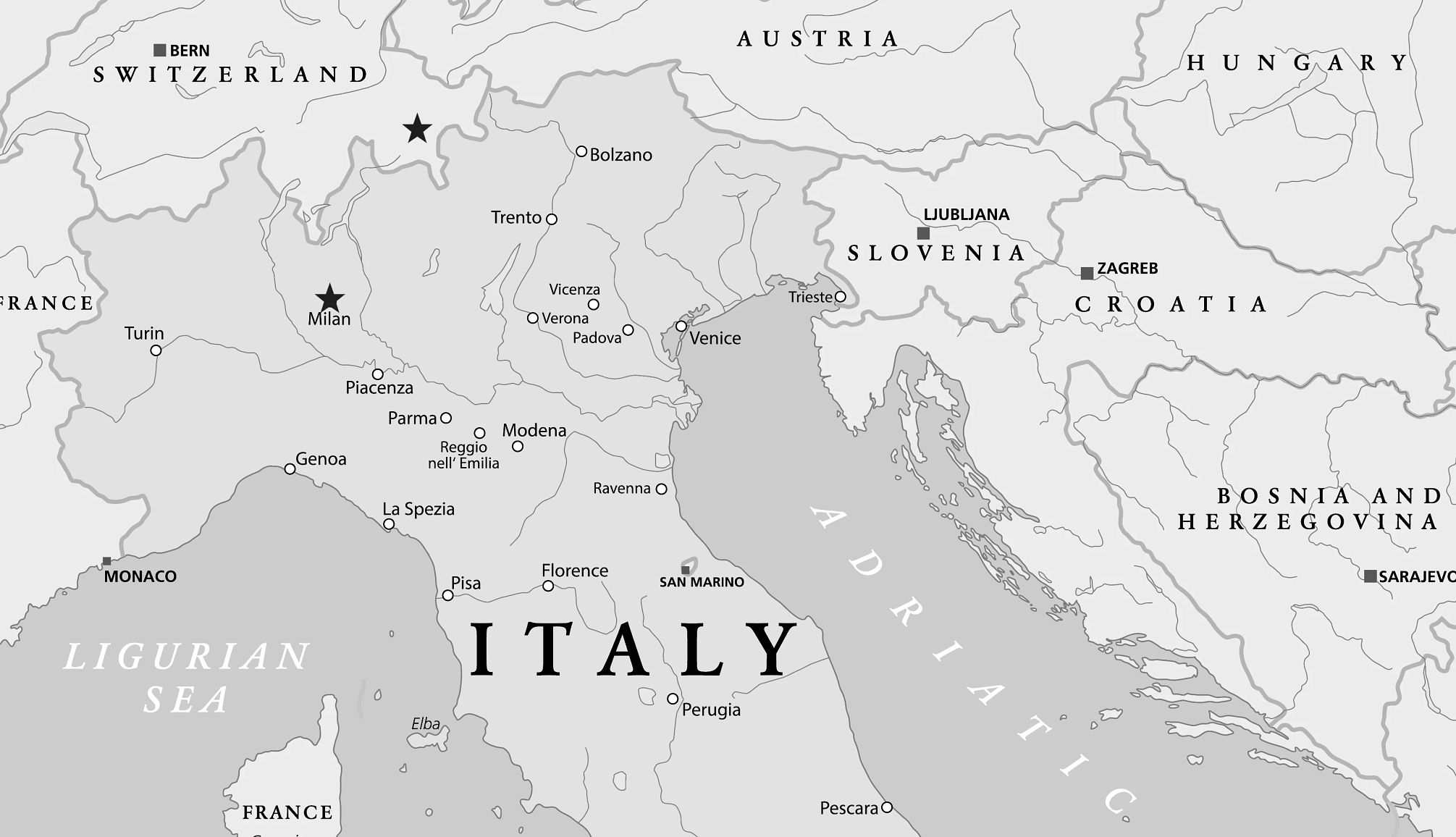 A map of Italy