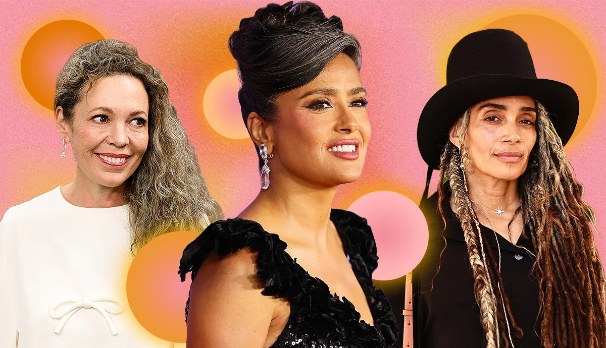 Olivia Coleman, Salma Hayek and Lisa Bonet with gray hair