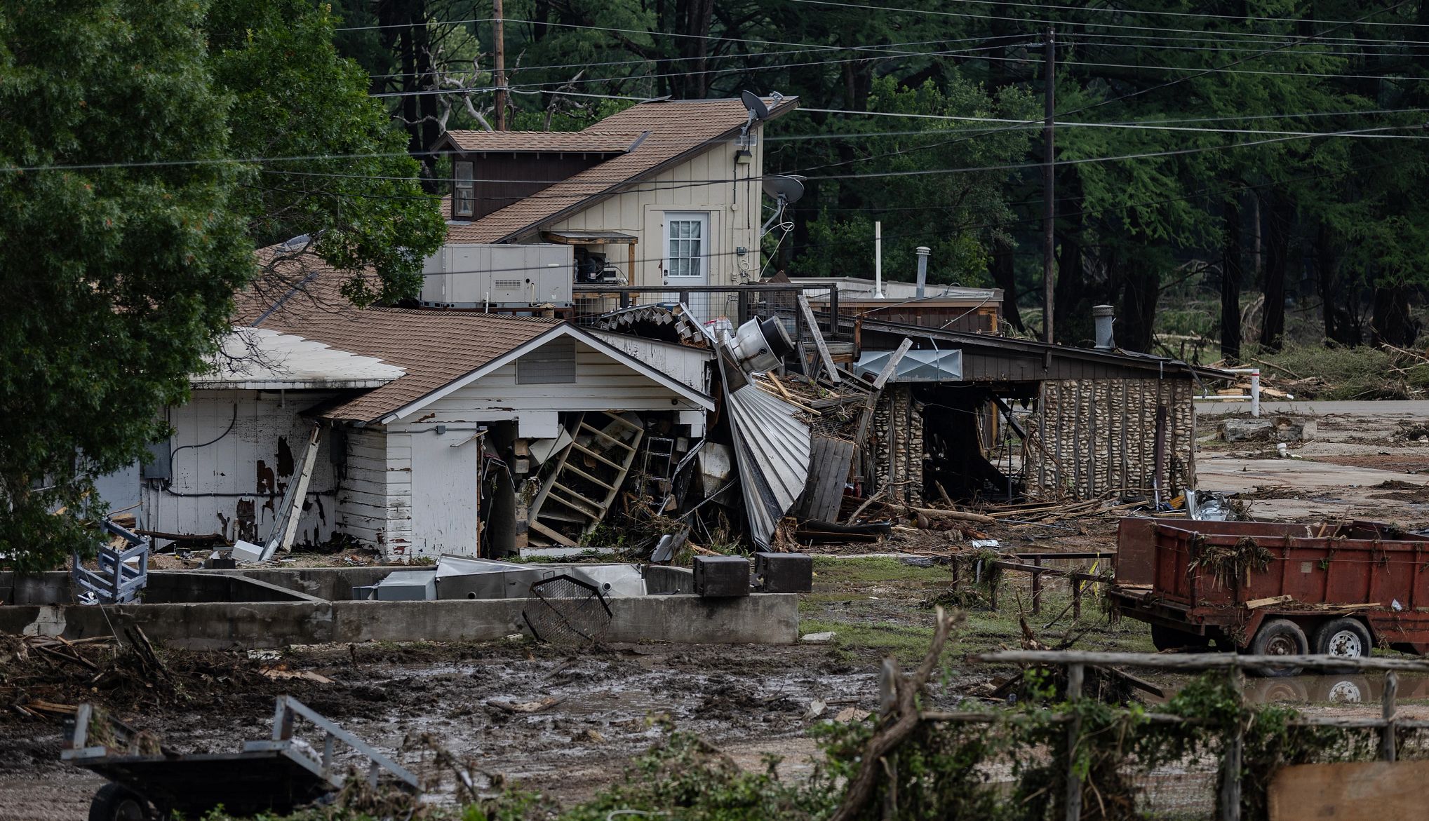 home insurance claims flooding damage in a neighborhood