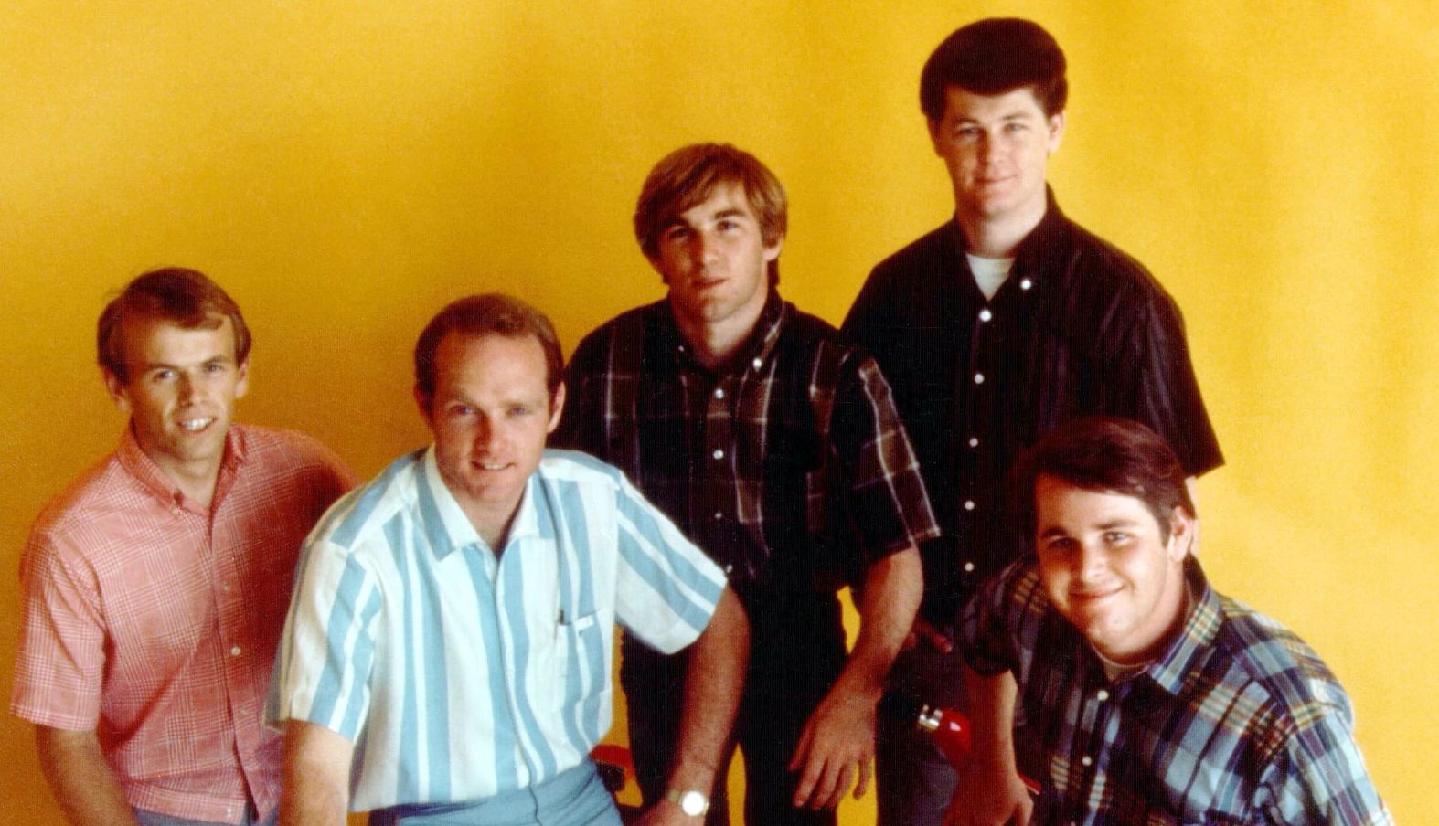 Al Jardine, Mike Love, Dennis Wilson, Brian Wilson and Carl Wilson of The Beach Boys pose for a portrait in 1964