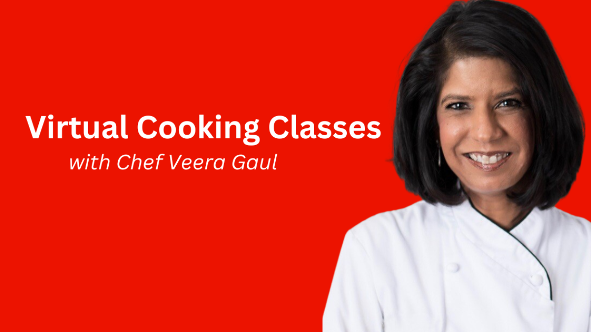 virtual cooking class with chef veera gaul poster