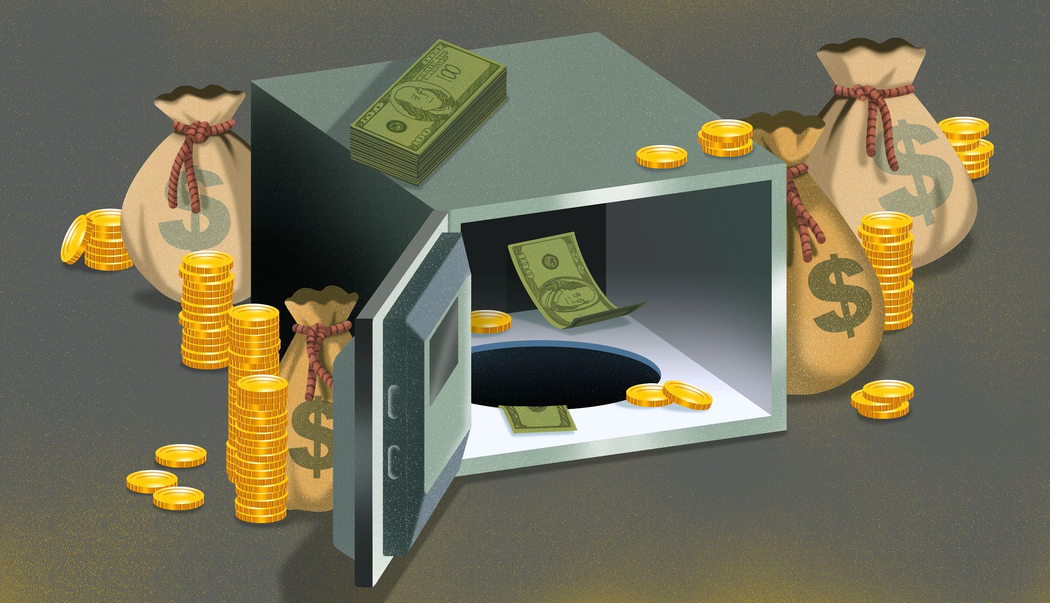 Are You Doing Your 401(k) Rollover Wrong? a safe with piles of money and gold coins