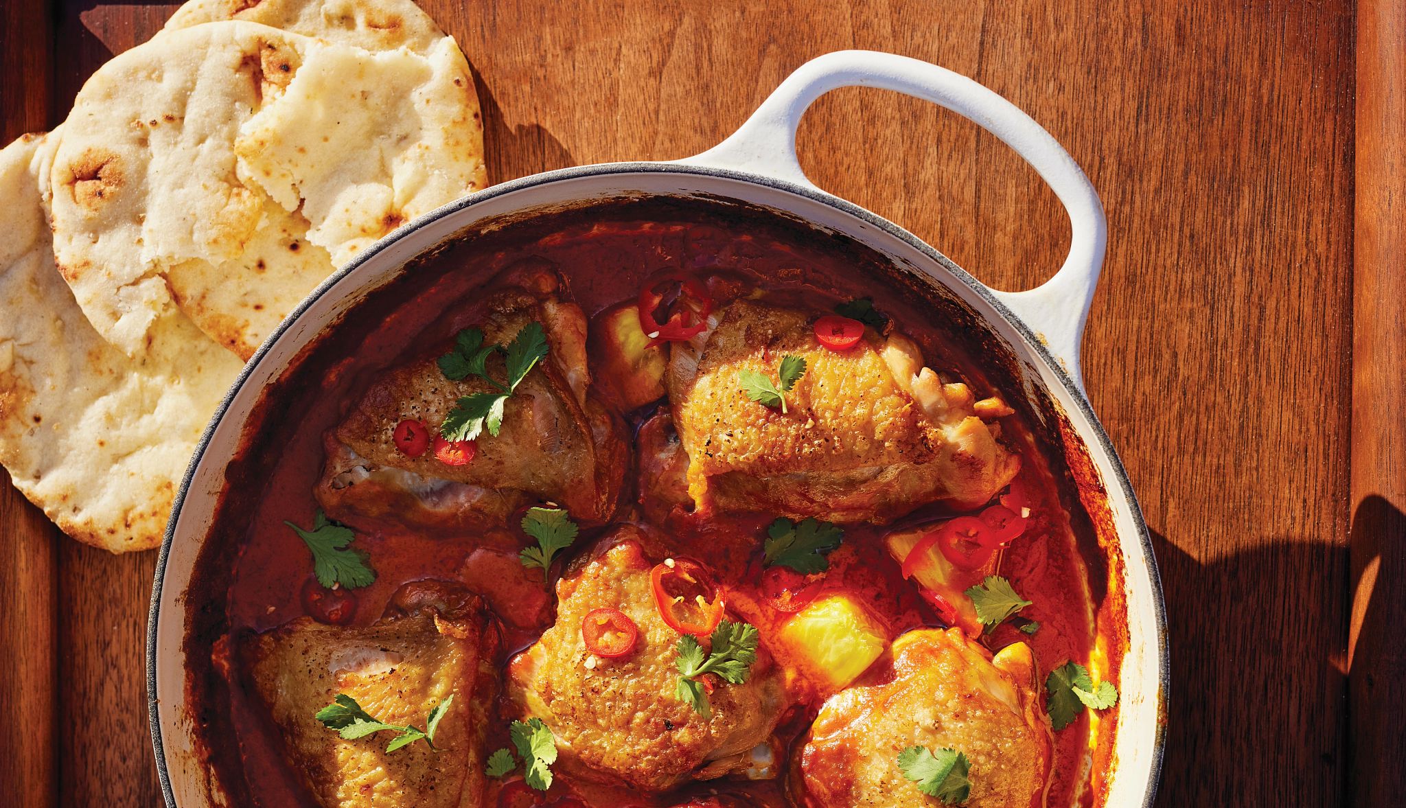 Braised Chicken Thighs With Coconut Milk, Chile + Pineapple Recipe