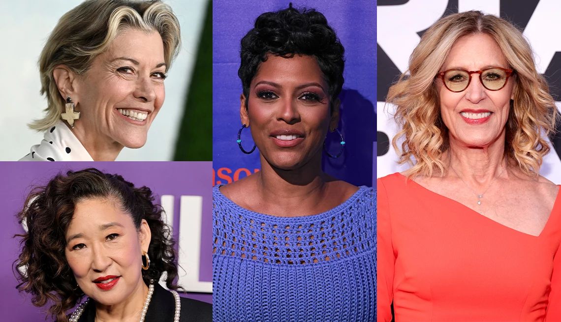 Fixing a bad haircut A photo collage of Wendie Malick, Sandra Oh, Tamron Hall and Christine Lahti