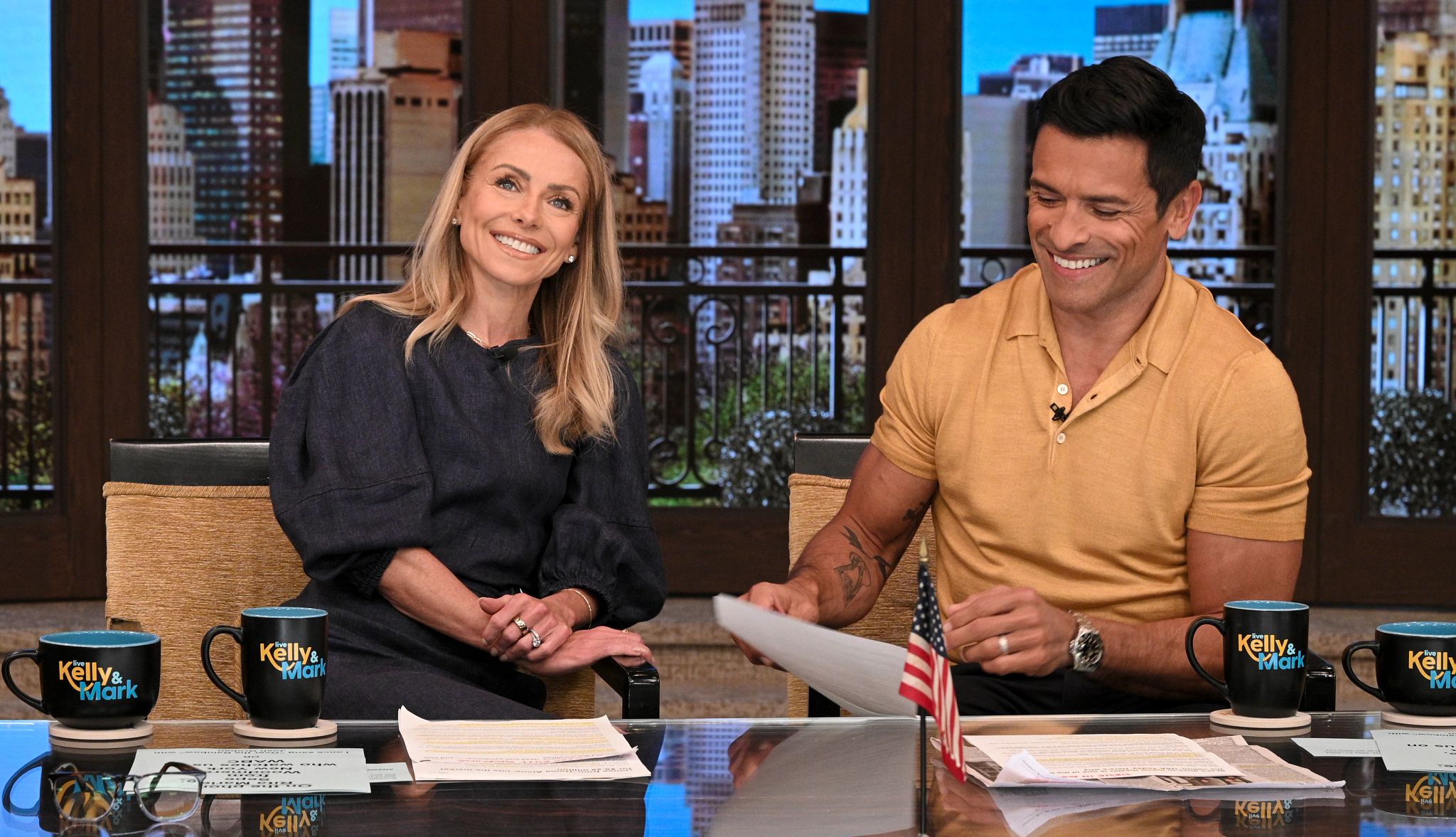 The new season of "Live With Kelly and Mark" begins Sept. 3 on ABC. Kelly Ripa and Mark Consuelos on the set of "Live With Kelly and Mark"