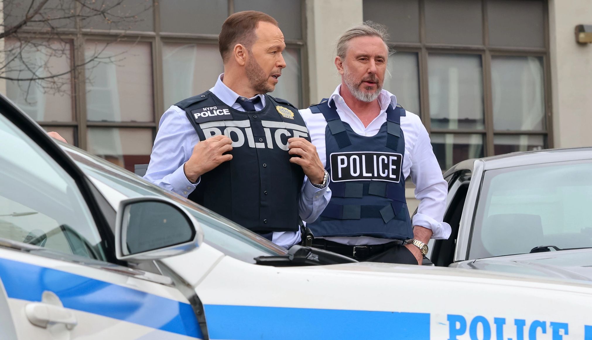 Donnie Wahlberg and Jake Weber in "Blue Bloods" Donnie Wahlberg and Jake Weber in a still from Blue Bloods
