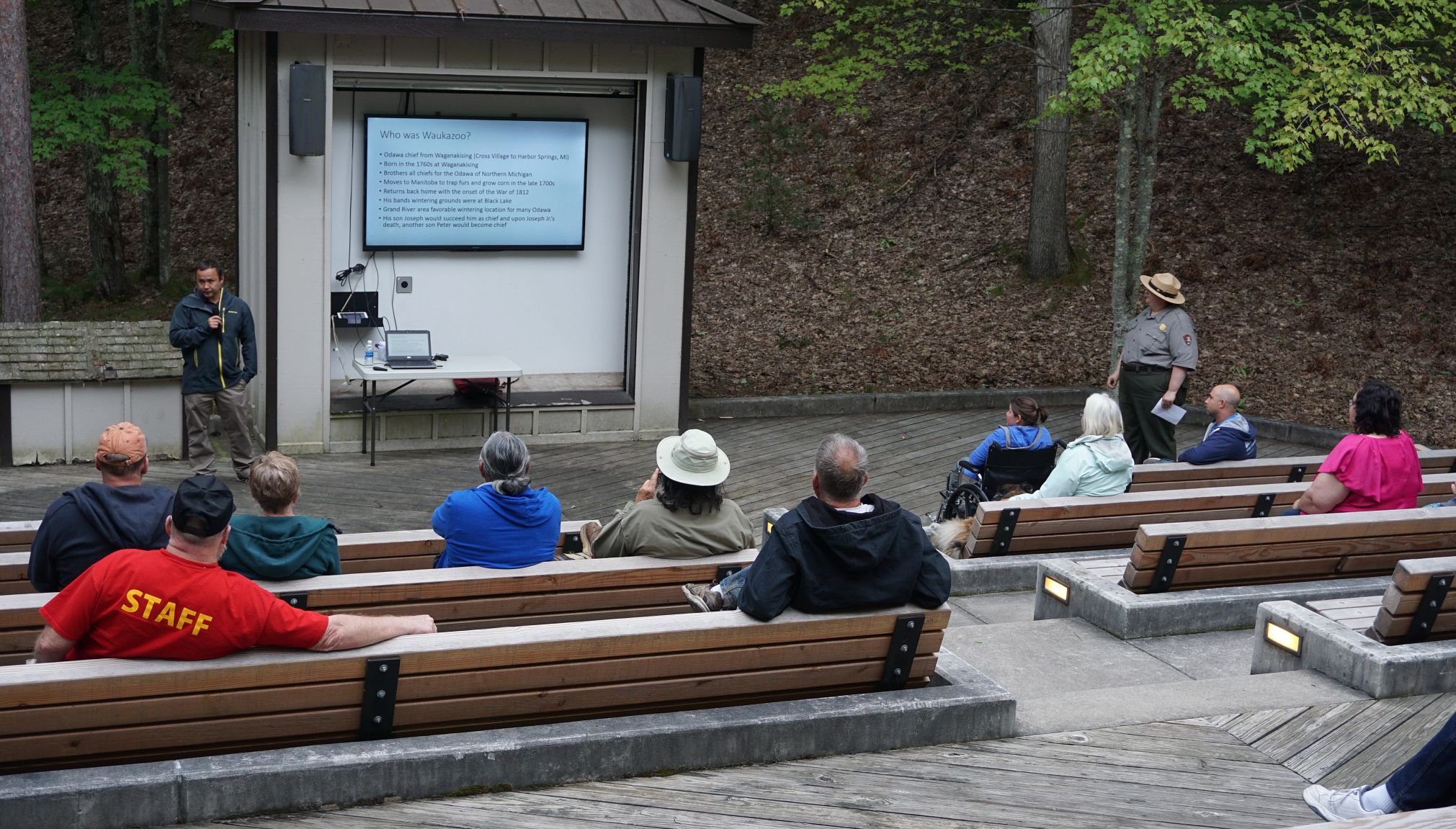 Platte River Campground Amphitheater  Platte River Campground Amphitheater at Sleeping Bear Dunes National Lakeshore is accessible