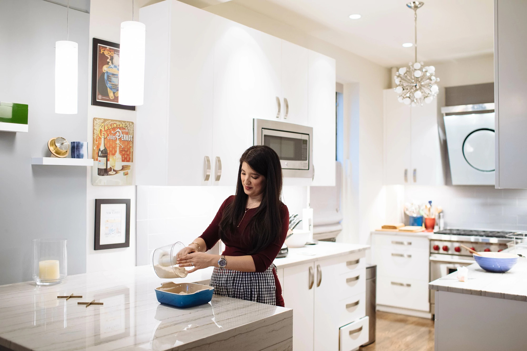 Woman Baking In Contemporary Kitchen