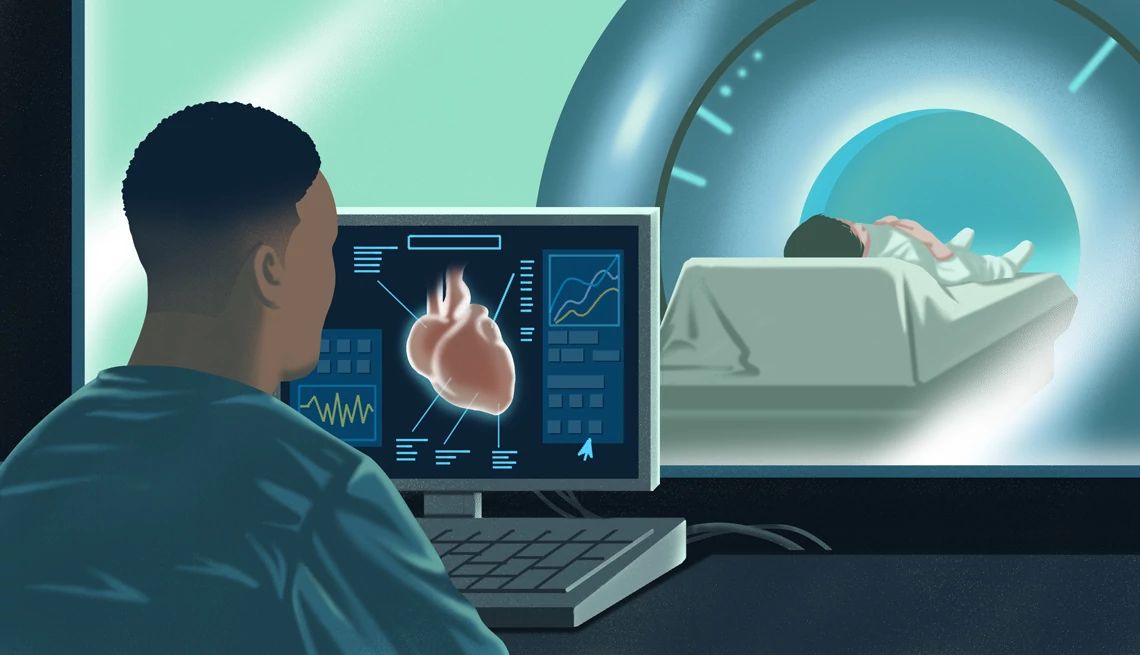 AI Is Helping Heart Health heart scan illustration