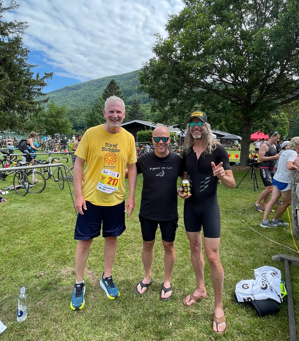 First Triathlon at 60 Greg Dooman is pictured celebrating his first triathlon