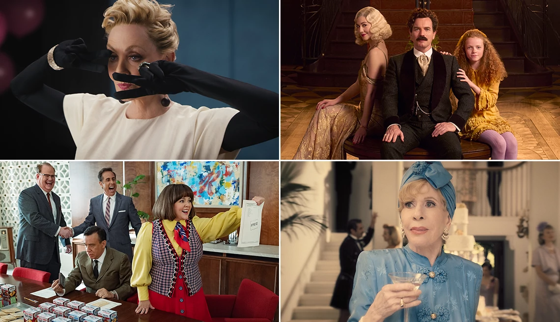 Jean Smart in "Hacks," Mary Elizabeth Winstead, Ewan McGregor and Alexa Goodall in "A Gentleman in Moscow," Carol Burnett in "Palm Royale," and Jim Gaffigan, Jerry Seinfeld, Fred Armisen and Melissa McCarthy in "Unfrosted: The Pop-Tart Story." Jean Smart in "Hacks," Mary Elizabeth Winstead, Ewan McGregor and Alexa Goodall in "A Gentleman in Moscow," Carol Burnett in "Palm Royale," and Jim Gaffigan, Jerry Seinfeld, Fred Armisen and Melissa McCarthy in "Unfrosted: The Pop-Tart Story."
