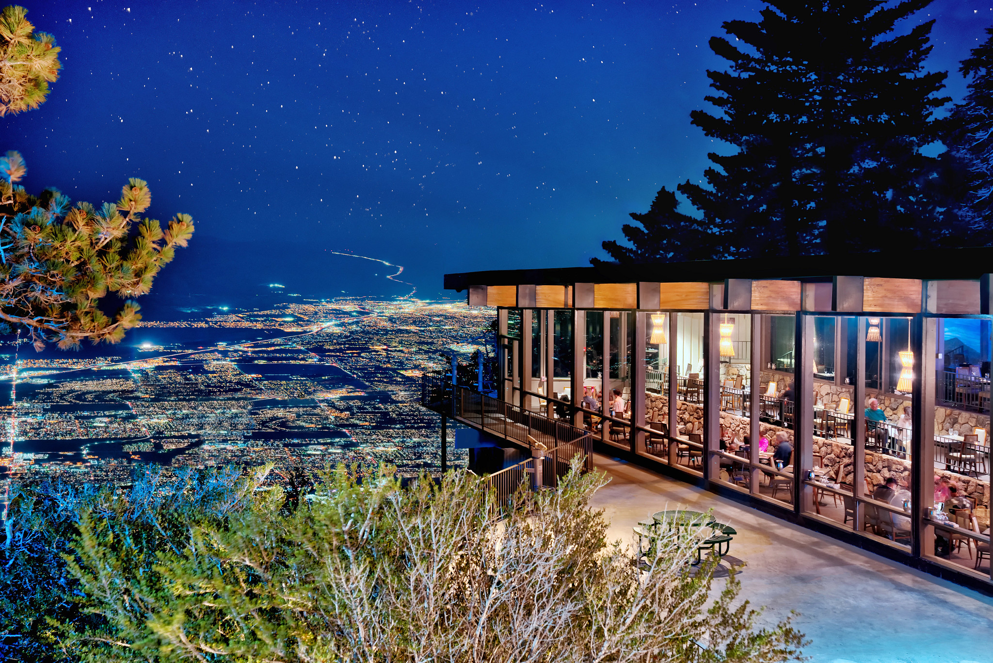 Palm Springs Aerial Tramway Mountain Station at night