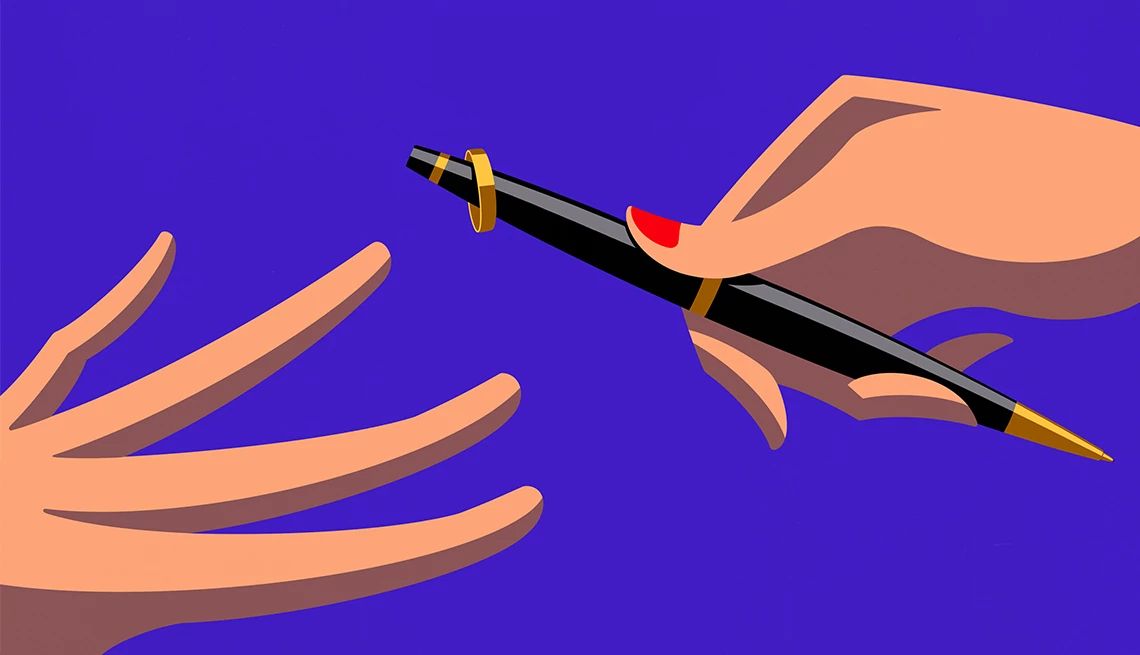 I Want to Ask My Fiancé to Sign a Prenup a ring on a pen