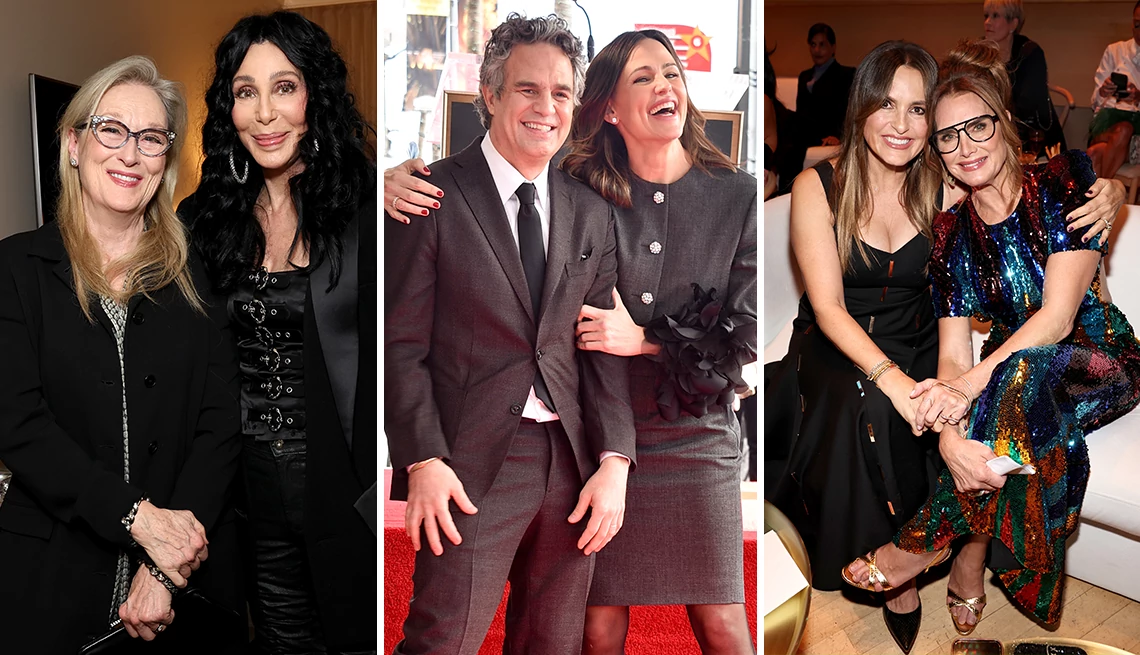 Meryl Streep and Cher attend the Pre-GRAMMY Gala & GRAMMY Salute to Industry Icons Honoring Jon Platt; Mark Ruffalo and Jennifer Garner at the Hollywood Walk of Fame; Mariska Hargitay and Brooke Shields attends the Glamour Women of the Year 2023