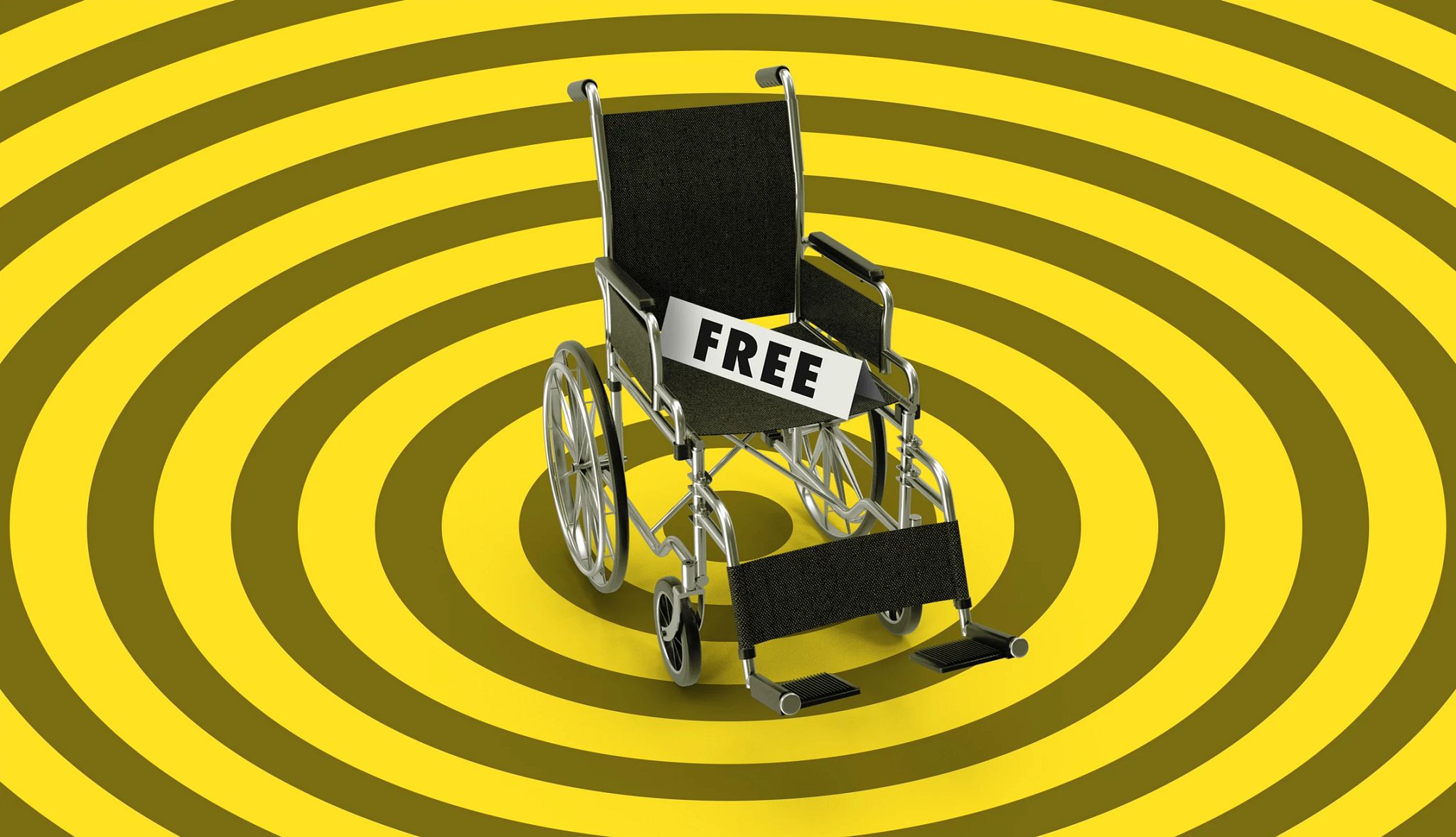 a wheelchair sitting in the middle of a target