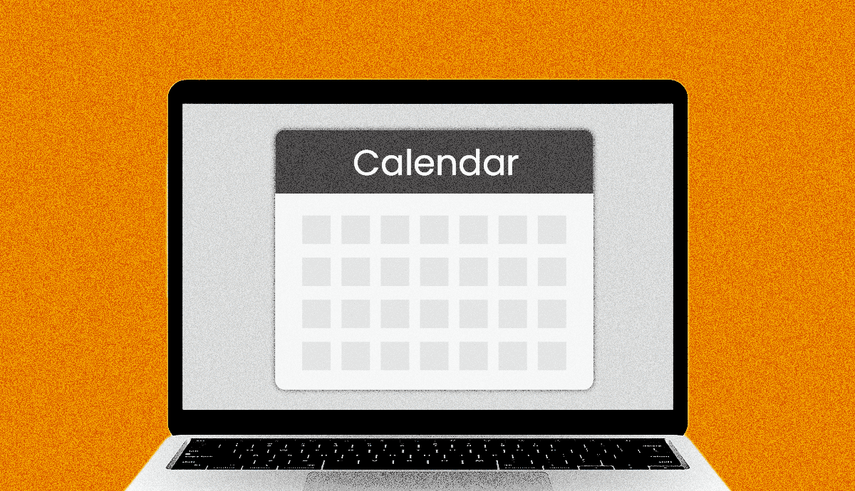 a gif of calendars popping out of a laptop screen