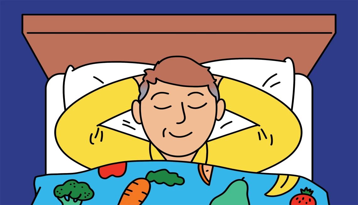 Better Sleep Helps Beat Sugar Cravings a man sleeping peacefully in bed