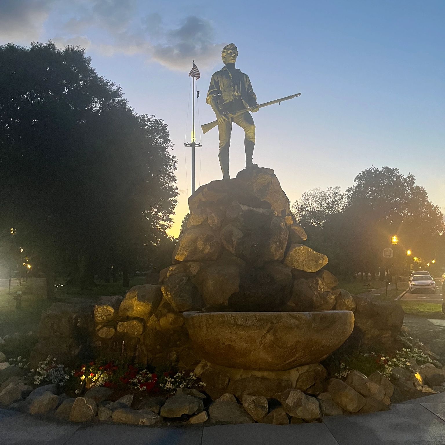 Lexington Minuteman Statue: reminding the writer of home Lexington Minuteman statue