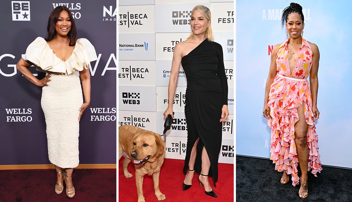 Garcelle Beauvais, Selma Blair and Regina King Garcelle Beauvais attends the 55th NAACP Image Awards; Selma Blair and her dog Scout during opening night of Tribeca Film Festival; Regina King at the special screening event for Netflix's A Man in Full