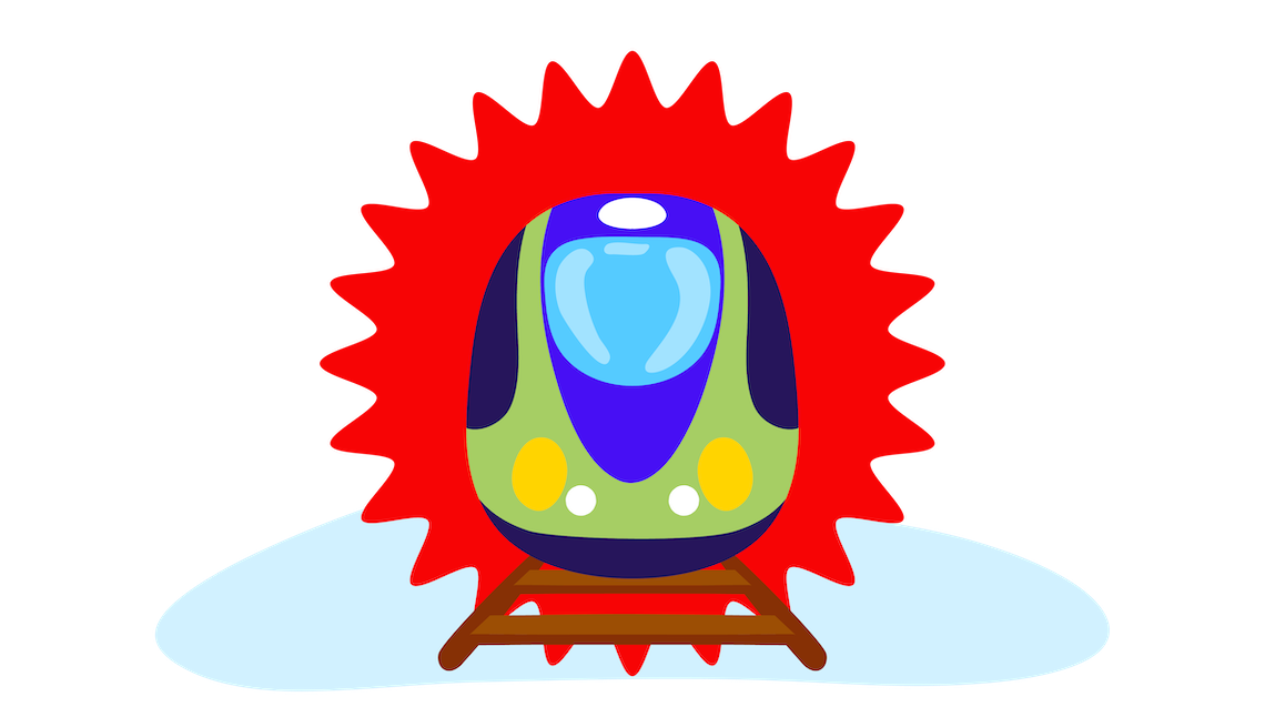 illustration of the front of a train