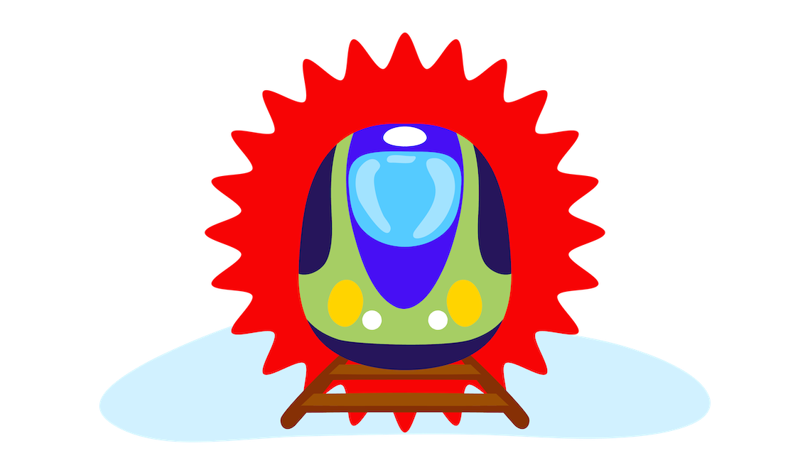 train discounts illustration of the front of a train